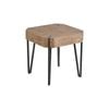 P&P Brown Wooden Top Side Table Black Metal Legs Modern End Table Square