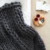 CottonMore Hand Knitted Chunky Filled Tube Braid Weighted Blanket Throw Rug 110x180cm Charcoal