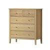 Oikiture 5 Chest of Drawers Storage Tallboy Natural