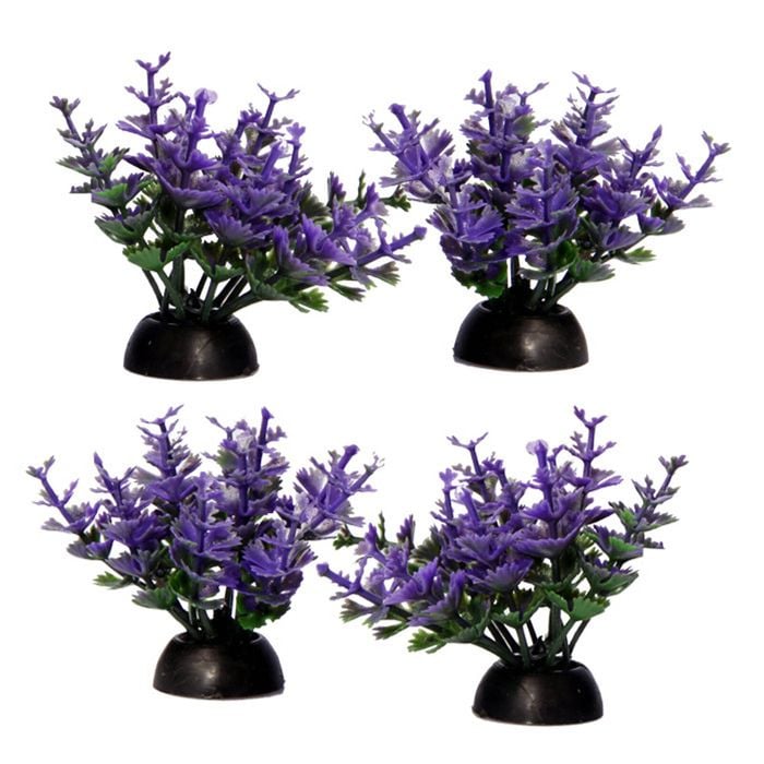 Aqua One Ecoscape Foreground Catspaw Purple Plastic Plant - 4pk (28358)