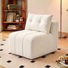 Advwin Armless Sofa Chair Chenille Modular Foam Cloud Sofa No Assembly Beige