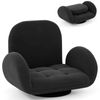 Costway Swivel Floor Chair Folding Gaming Sofa 3-Position+5-Position-Black