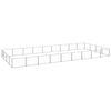 vidaXL Dog Kennel Silver Steel Outdoor Puppy Enclosure Dog Pet Supply Cage
