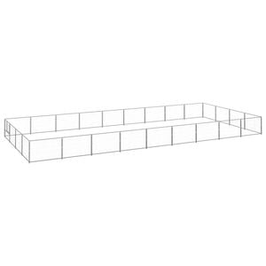 vidaXL Dog Kennel Silver Steel Outdoor Puppy Enclosure Dog Pet Supply Cage