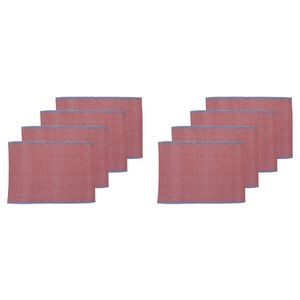 2x 4pc Porto Lola Polycotton Ribbed Placemats Set 33x45cm Fuchsia