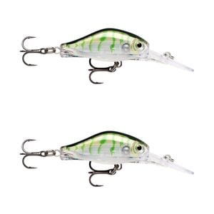 2x Rapala 4cm Shadow Rap Fat Jack Crankbait Fishing Lures - Hollow Green Tiger