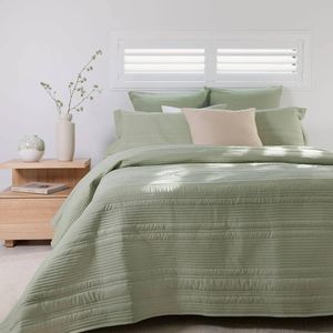 Bambury Flinders Coverlet Set - Sage - Queen/King