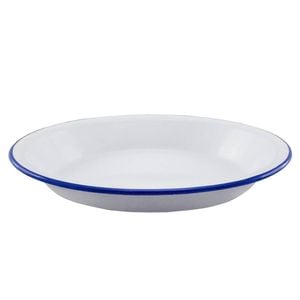 Falcon Round Pie Plate 25cm White & Blue
