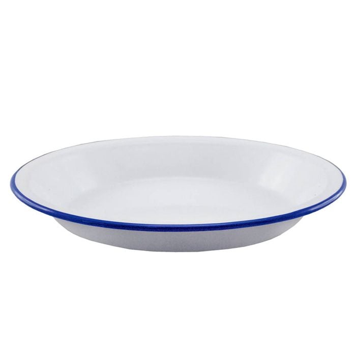 Falcon Round Pie Plate 25cm White & Blue
