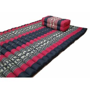 Roll Up Foldable Mattress - Handmade Thai Daybed & Yoga Mat - Red