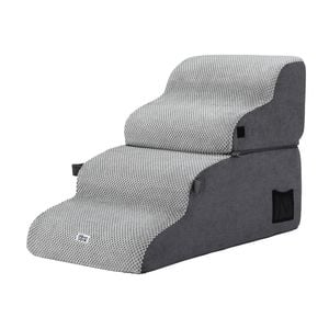 i.Pet 2-in-1 Dog Stairs and Bed Non-Slip Washable Grey