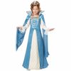 Renaissance Queen Princess Medieval Blue Gown Story Book Week Girls Costume S