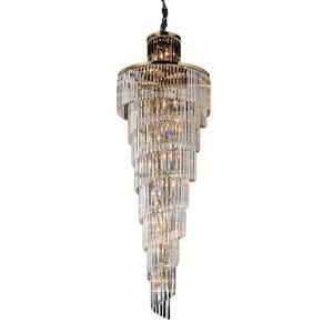 Vencha Chanel  Spiral 35 Light Crystal Chandelier - Gold