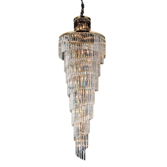 Vencha Chanel  Spiral 35 Light Crystal Chandelier - Gold