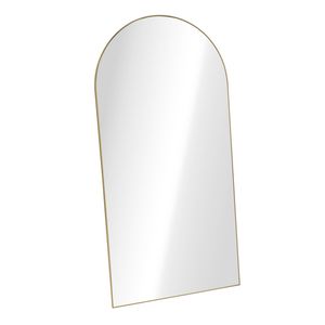 Oikiture Arched Full Length Mirror Floor Mirrors 200x100cm Gold