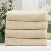 4pc Renee Taylor Cobblestone 650gsm Cotton Ribbed Towel Bath Towel Stone