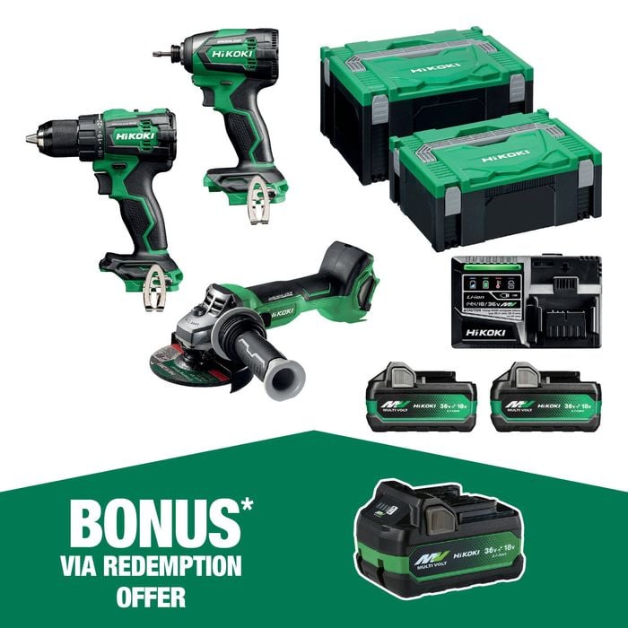Hikoki 18V 3 Piece Brushless Combo Kit KC18DDBL2(HCZ)