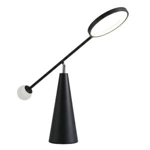 Nordhavn 240v Black Orbit Table Lamp, Metal Led Bedside Lampshade Desk Light