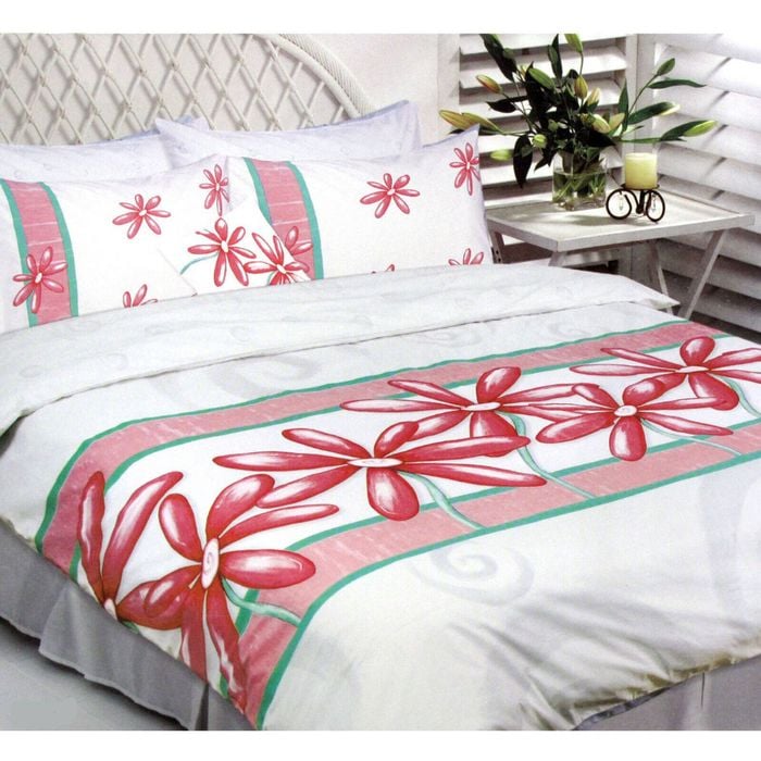 225TC Daisy Pink Quilt Cover Set Double