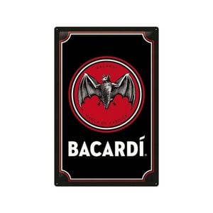 Nostalgic-art Xl Sign Plaque 40x60cm Wall Hanging Bacardi Logo Black