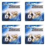 24pc Formula Sports Brass Ferrule Screw Cue Tip Replacement 9mm - Gold