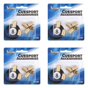 24pc Formula Sports Brass Ferrule Screw Cue Tip Replacement 9mm - Gold