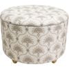LVD 61cm Wood/Linen Storage Ottoman Round Stool Furniture Bermuda