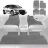 6D Diamond Car Floor Mats for Honda Civic 2012-2016 9th Gen Hatch-Full Set-Grey-Outback GT