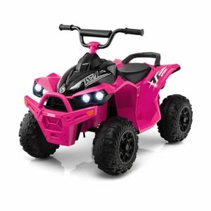 Costway 12v Kids Ride On Car Electric Atv Toy With Headlights & Horn & Music Pink