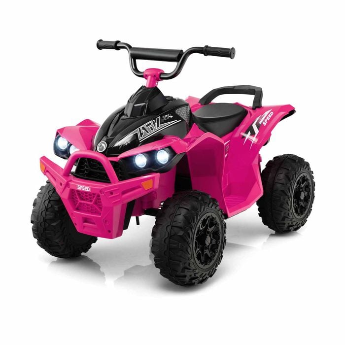 Costway 12v Kids Ride On Car Electric Atv Toy With Headlights & Horn & Music Pink
