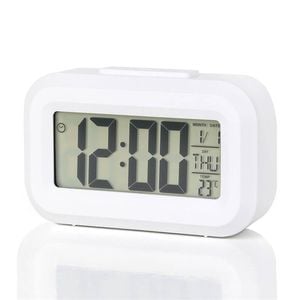 Catzon Small Digital Alarm Clock With Luminous Battery Powered-white