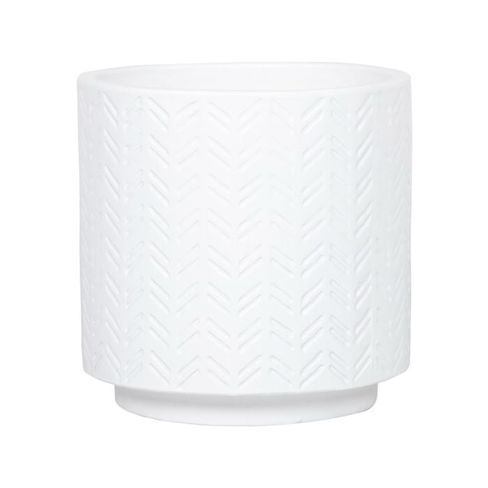 25 x 24.5cm White Round Footed Dash Planter