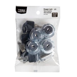 Taskmaster 19 x 16mm Drawer Lock Keyed Alike - 4 Pack - 16mm 4 Pack