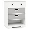 Costway 4-drawer Dresser Storage Organizer Nightstand Bedside Table White