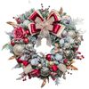 Lifebay Red and Gold Christmas Wreath with Glittering Bow