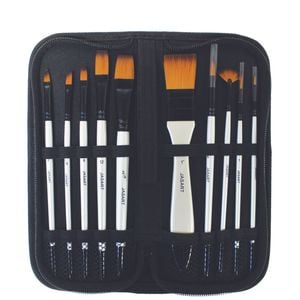 Jasart 10 Piece Short Handle Brush Wallet