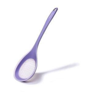 Fissman Silicone Slotted Spoon Heat Resistant Non-Scratch Tool Purple 34cm