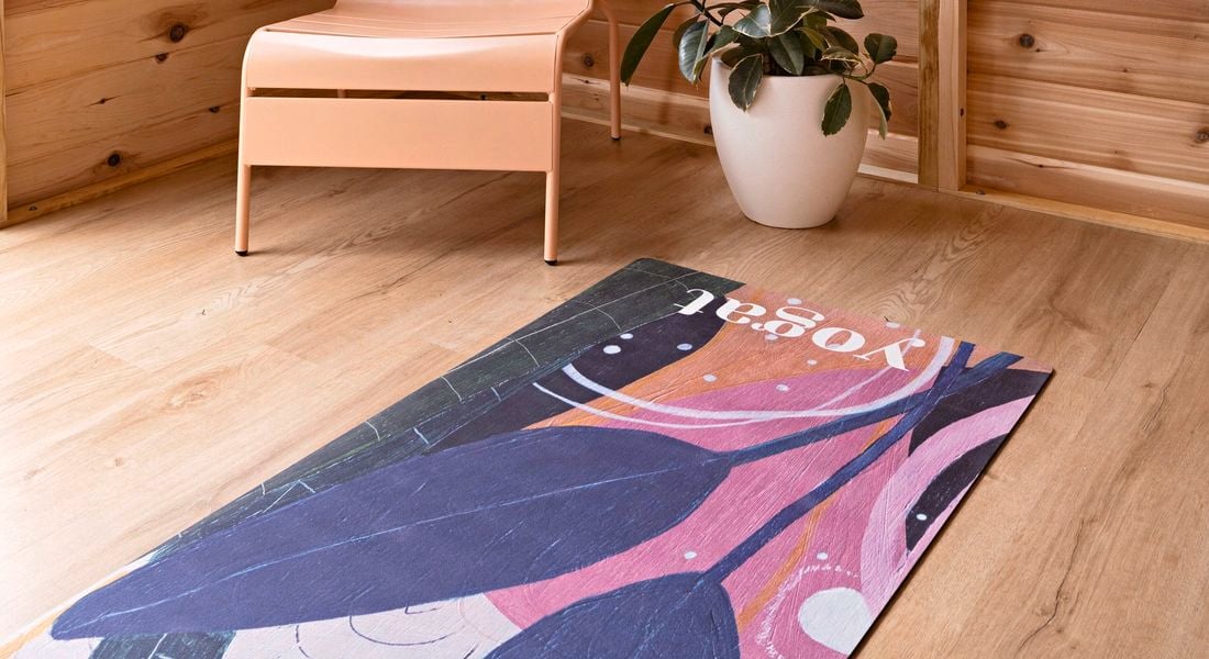 Wooden walled shed converted into a yoga room