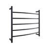 Barelli Black Matte 5 Bar Round Curved Heated Towel Rail - Black
