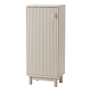 Levede Bathroom Cabinet Freestanding Storage Cupboard Slim 3 Tier Shelves Cream