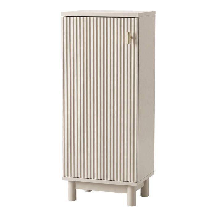 Levede Bathroom Cabinet Freestanding Storage Cupboard Slim 3 Tier Shelves Cream