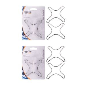 2x 2pc Appetito Durable Chrome Metal Sturdy Gas Stove Ring Reducer 12.5cm