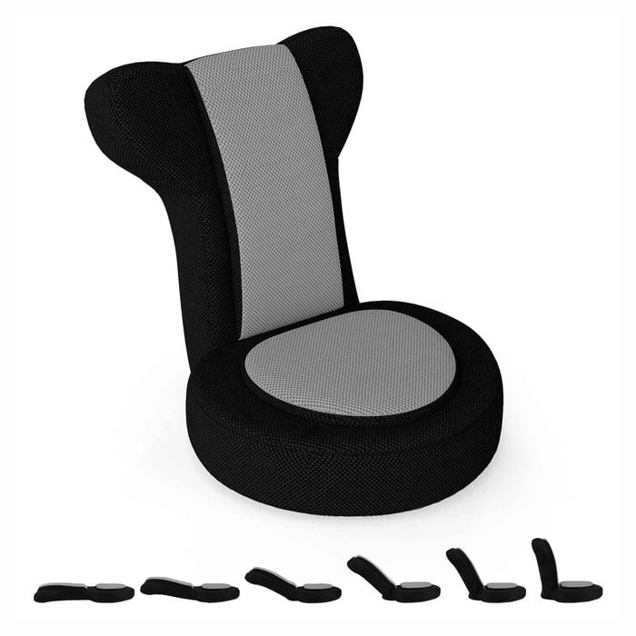 Costway Floor Lazy Sofa Chair 19 Position Adjustable Seat Cushion Grey