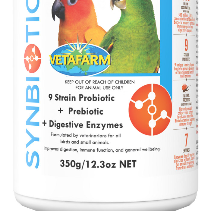 Vetafarm Synbiotic Probiotic + Prebiotic & Digestive Enzymes for Birds 350g