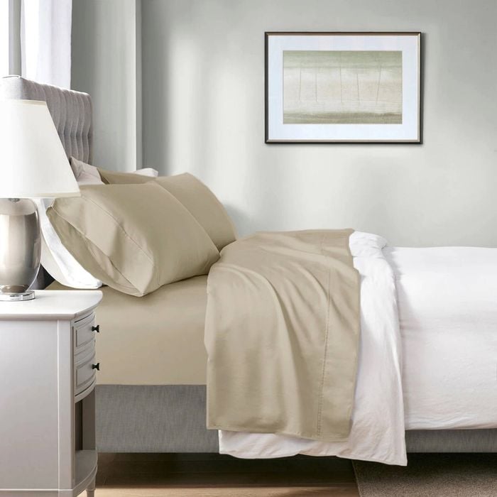 Renee Taylor King Single Tencel Lyocell Fibre & Cotton Sheet Set Bone 700TC