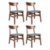 Levede 4pc Wooden Dining Chairs - Walnut