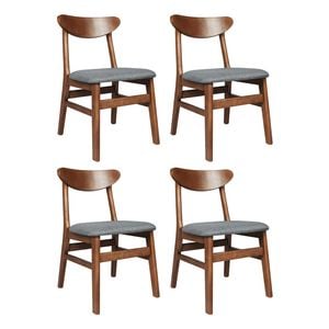 Levede 4pc Wooden Dining Chairs - Walnut