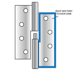 Austyle 100 x 75 x 2.5mm 304 Grade Stainless Steel Right Hand Lift Off Hinge
