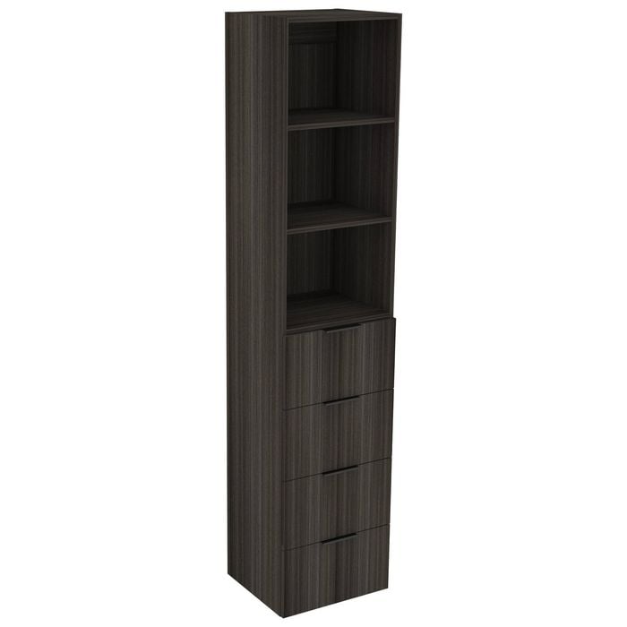 Lugna 2048 x 450 x 380mm Storm Ready to Assemble Robe Insert 2 Shelf 4 Drawer Unit