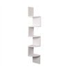 P&p White Corner Wall Shelf Zig Zag Floating Storage Rack Five Tier Space Saving Unit